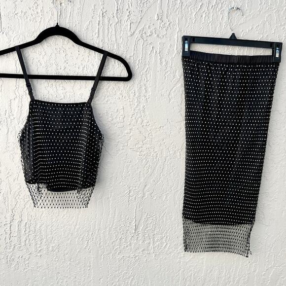 Opening Ceremony Black and White Mesh Crop Top - Picture 7 of 10